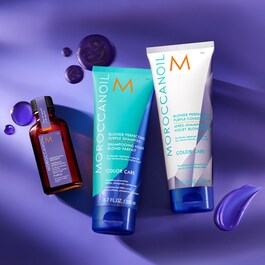 Soin Moroccanoil Violet - pour cheveux blonds, méchés ou gris