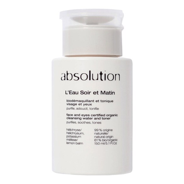 L'Eau Soir et Matin - Biodémaquillant et tonique visage et yeux, ABSOLUTION