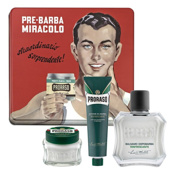 Coffret de rasage Vintage Gino - Coffret soin visage pour homme, PRORASO