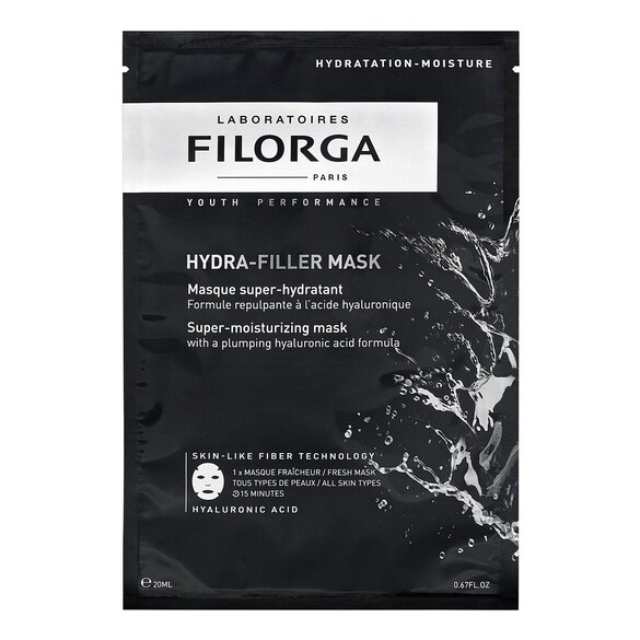 HYDRA-FILLER - Masque visage tissu hydratant à l'acide hyaluronique anti âge, FILORGA
