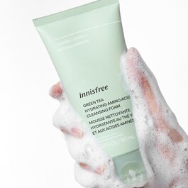 Mousse Hydratante Nettoyante au Thé Vert et aux Acides Aminés - Nettoyant Visage