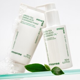 Huile Nettoyante Démaquillante Thé Vert et Acide Aminé - Nettoyant Visage