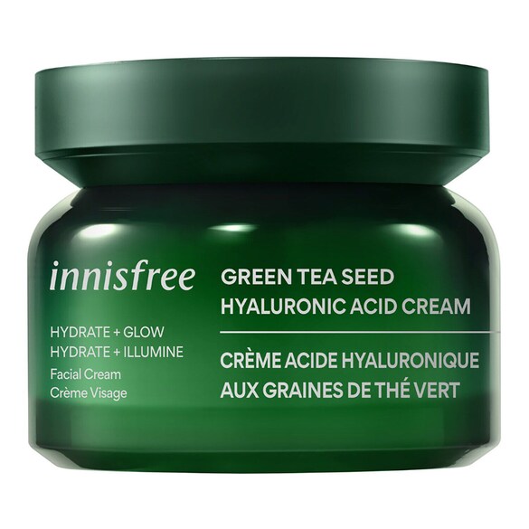 Crème Acide Hyaluronique aux graines de Thé Vert - Crème Hydratante Visage, INNISFREE