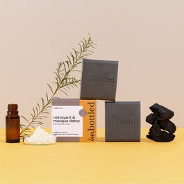 Nettoyant & masque detox solide - Soin visage au charbon et arbre à thé