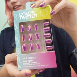 Color Twister - Kit de faux-ongles réutilisables et pads adhésifs