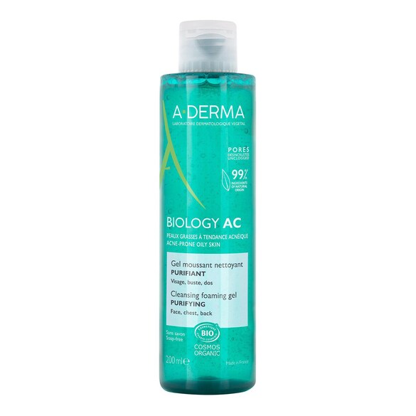 Biology Ac - Gel moussant nettoyant purifiant, A-DERMA