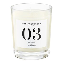 Patchouli, Cuir, Fèves de tonka - Bougie