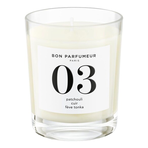 patchouli, cuir, fèves de tonka - bougie