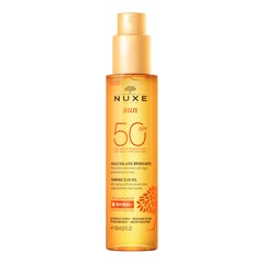 Nuxe Sun Huile Solaire Bronzante - Protection Protection SPF50 visage et corps, NUXE
