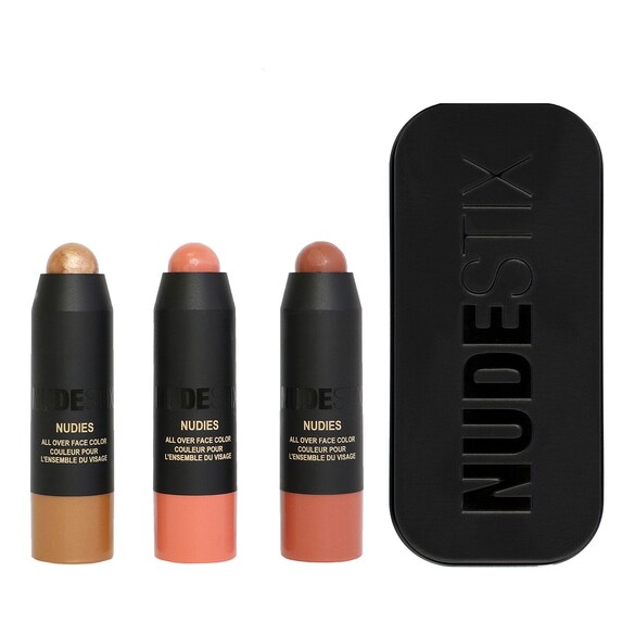 Mini Nudies Blush, Bronze, Glow Kit - Coffret maquillage yeux, lèvres et teint, NUDESTIX