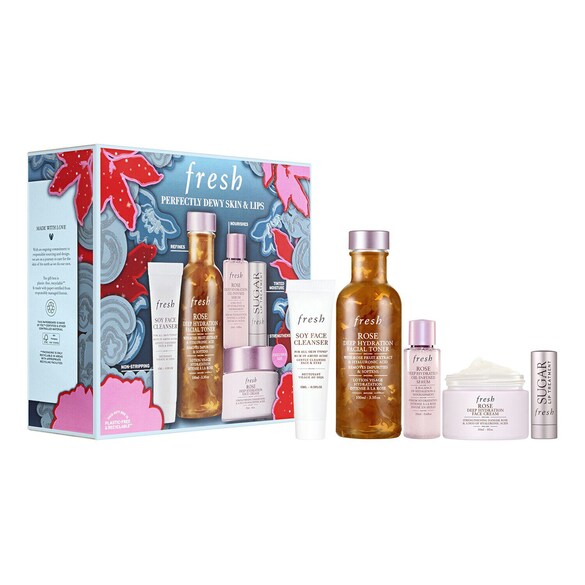 Perfectly Dewy Skin & Lips - Coffret routine d'hydratation à la rose, FRESH