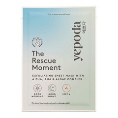 The Rescue Moment – Masque en tissu exfoliant aux PHA, AHA et algues, YEPODA