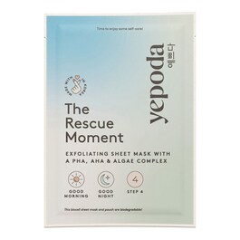 The Rescue Moment – Masque en tissu exfoliant aux PHA, AHA et algues