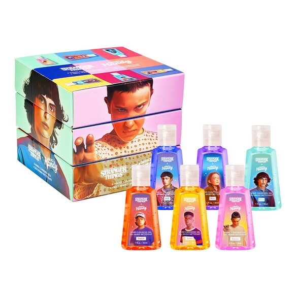 Stranger Things Kit Cube - Coffret Gels mains nettoyant, MERCI HANDY