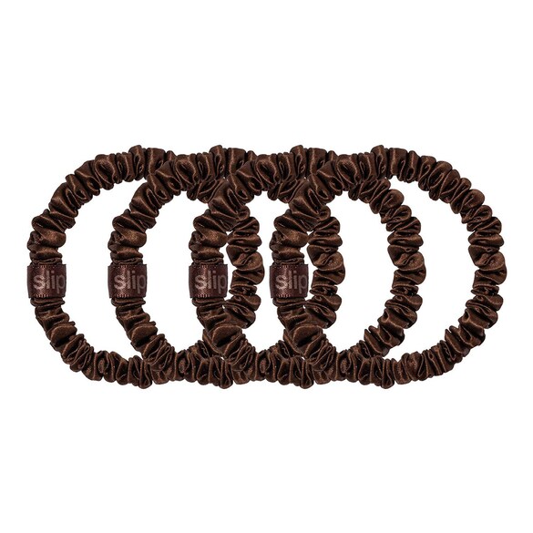 Chouchous Pure Soie Skinny Brun Foncé - Accessoire Cheveux, SLIP