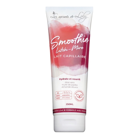 Smoothie Litchi-Mûre - Lait capillaire hydratant et nourrissant, LES SECRETS DE LOLY
