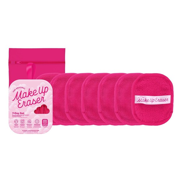 Original Pink 7-Day Set - Set de Lingettes Démaquillantes Réutilisables, MAKE UP ERASER