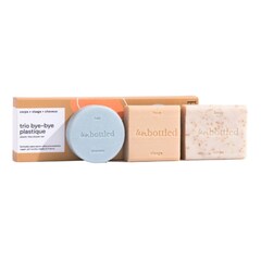 Trio Bye Bye Plastique - Coffret soin visage, corps & cheveux, UNBOTTLED
