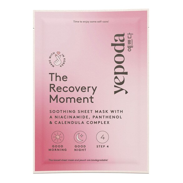 The Recovery Moment – Masque en tissu apaisant avec de la niacinamide, YEPODA