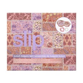 Set Soirée Pyjama Boteh - Coffret Masque en Soie Pure et Ensemble de chouchous