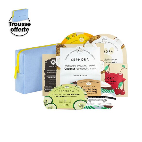 Masque aux Extraits de Fruits et Acide Hyaluronique - Masque Tissu Visage - Coco - Nourrissant apaisant (1 pièce)