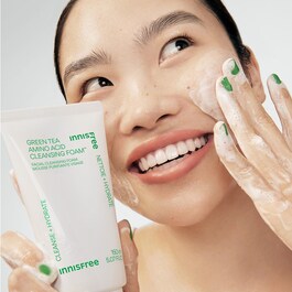 Mousse Nettoyante Visage au Thé Vert et aux Acides Aminés - Nettoyant Visage