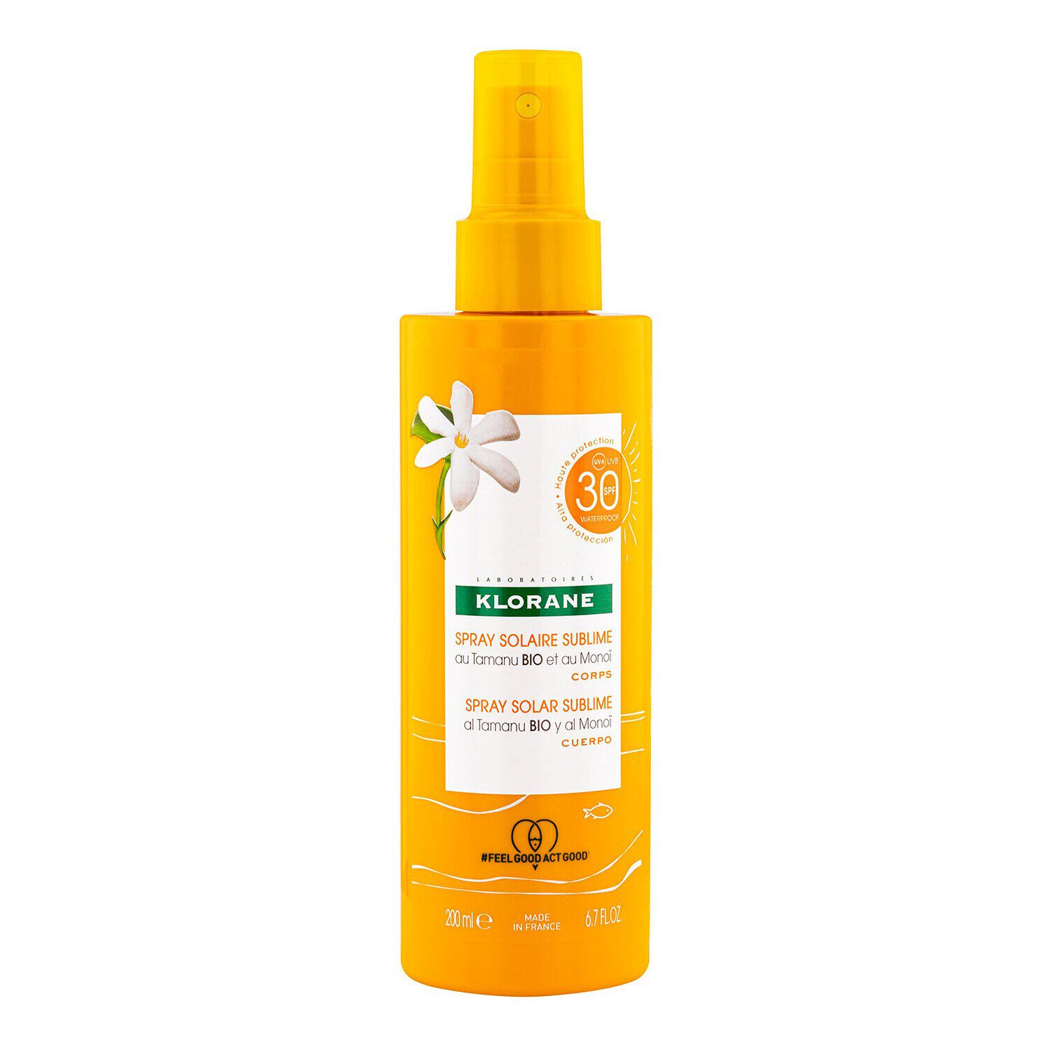 solaire - spray solaire sublime spf30 au tamanu bio et au monoï - corps