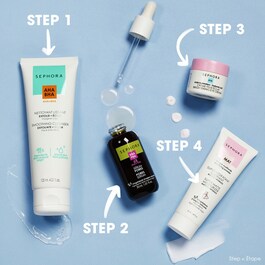 Nettoyant lissant exfolie + éclat - Gel nettoyant visage et cou