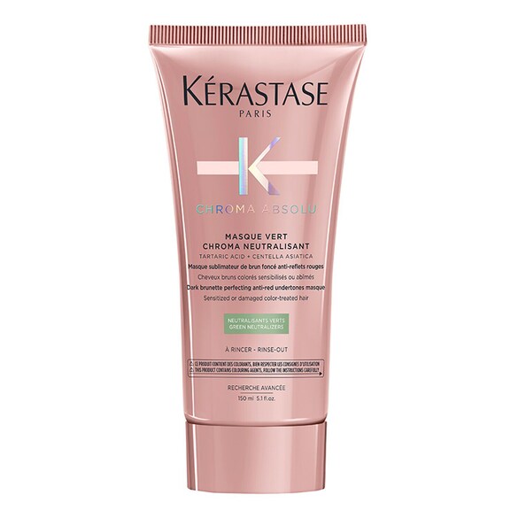 Chroma Absolu - Masque vert chroma neutralisant cheveux bruns colorés, KÉRASTASE