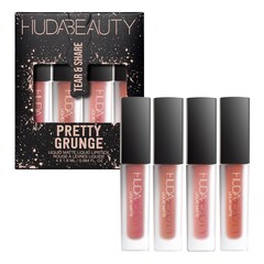 Pretty Grunge Liquid Matte Lip Quad - Coffret de rouges à lèvres liquides, HUDA BEAUTY