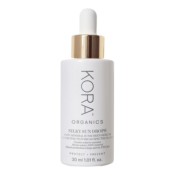 Silky Sun Drops 100% Mineral Sunscreen - SPF 30 Serum pour le visage , KORA ORGANICS