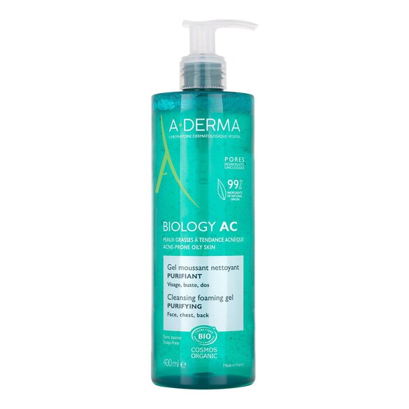 Biology Ac - Gel moussant nettoyant purifiant, A-DERMA