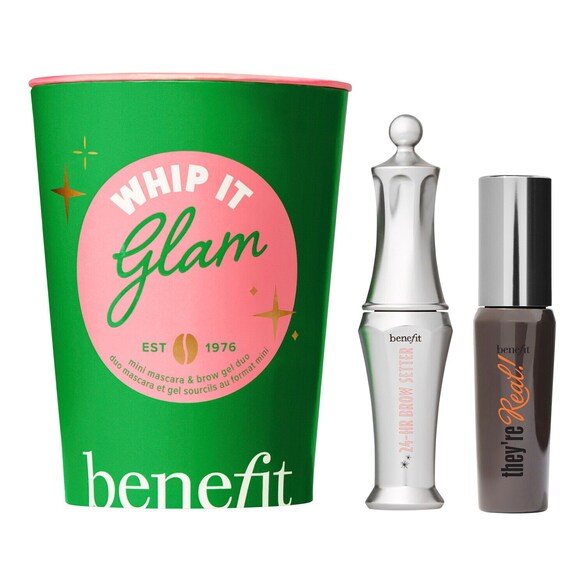 Whip It Glam - Le coffret de Noël de mini mascara & gel sourcils, BENEFIT COSMETICS