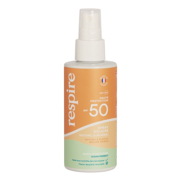 Spray solaire minéral SPF 50, RESPIRE