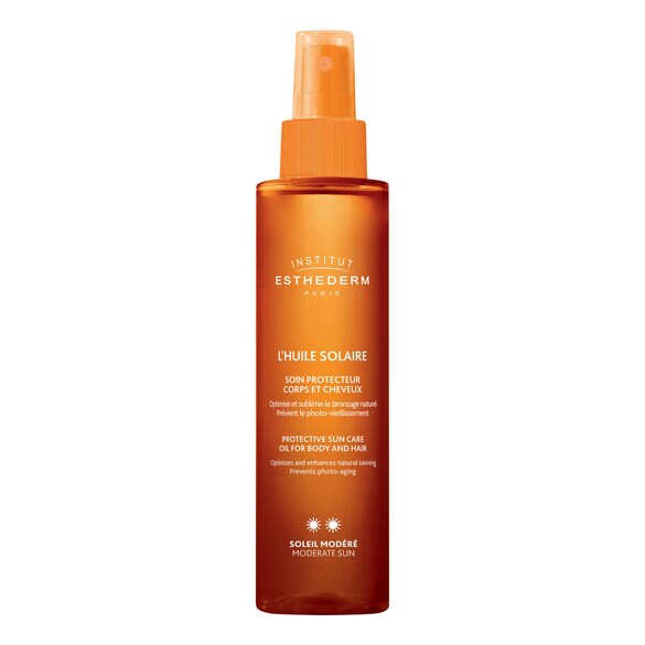 Huile Solaire Soin Protecteur Corps et Cheveux - Soleil Modéré, INSTITUT ESTHEDERM
