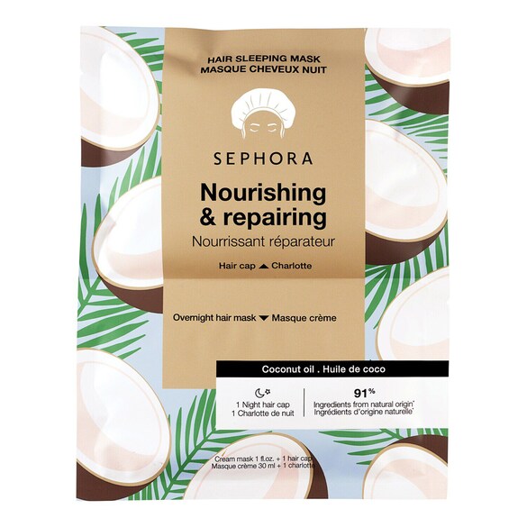 Masque cheveux nuit - Soin capillaire de nuit masque crème + charlotte, SEPHORA COLLECTION