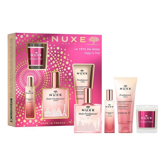coffret la fête en rose - coffret soin visage et corps