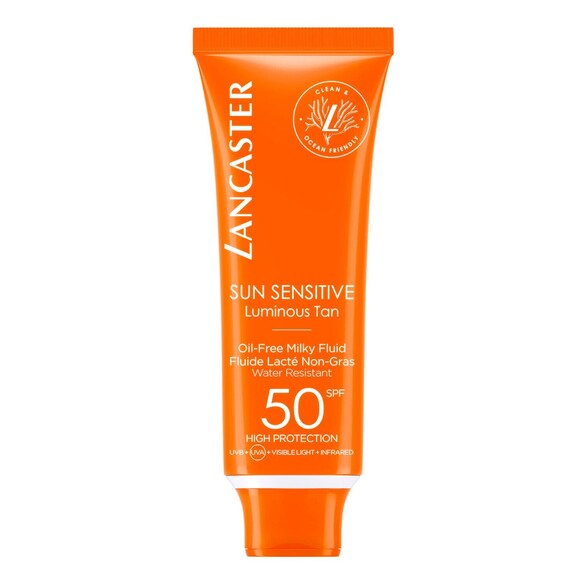 SUN SENSITIVE - Fluide Lacté Non-Gras Visage SPF50, LANCASTER