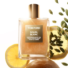 Soleil Blanc - Huile scintillante pour le corps rose dorée