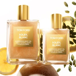 Soleil Blanc - Huile scintillante pour le corps rose dorée
