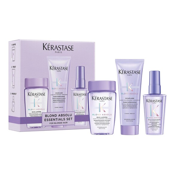 Blond Absolu - Coffret découverte routine shampoing, soin, huile, cheveux blonds, KÉRASTASE