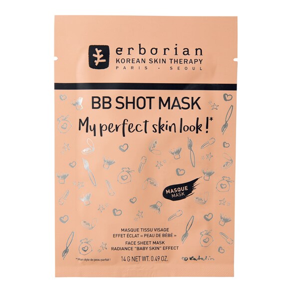 BB Shot Mask - Masque Tissu Visage effet éclat "peau de bébé", ERBORIAN