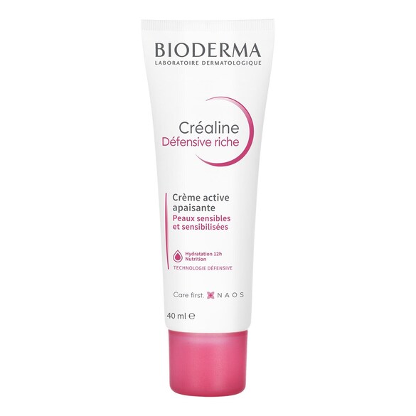 Créaline Défensive Riche - Crème visage apaisante peaux sensibles, BIODERMA