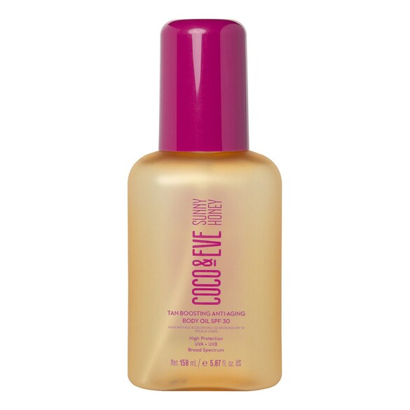 Huile pour le corps anti-âge bronzante SPF 30 - Soin solaire corps, COCO & EVE