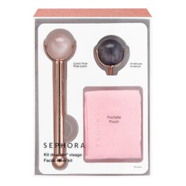 Kit De Roller Visage - Rouleau quartz rose et améthyste