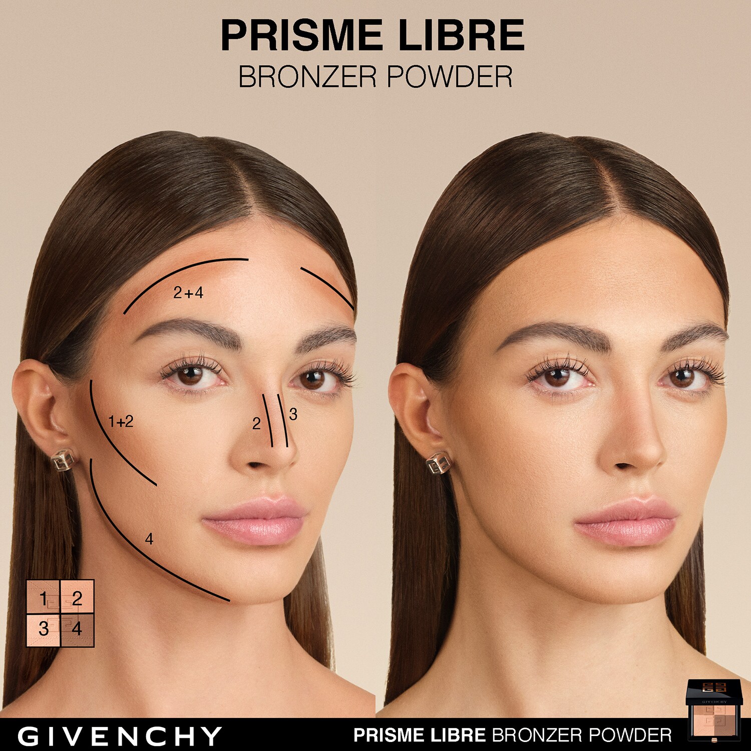 Poudre Compacte Bronzante N°4 - Teinte Brun - Marque D'Donna - Neuf Pour Un Teint Halé