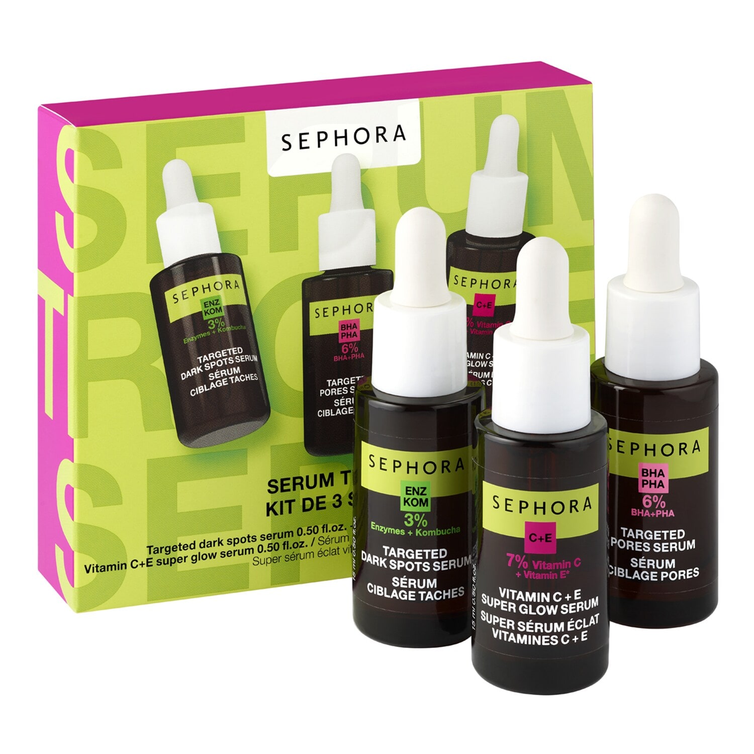 Kit De 3 Sérums Antitaches, Antiimperfections, Eclat de SEPHORA
