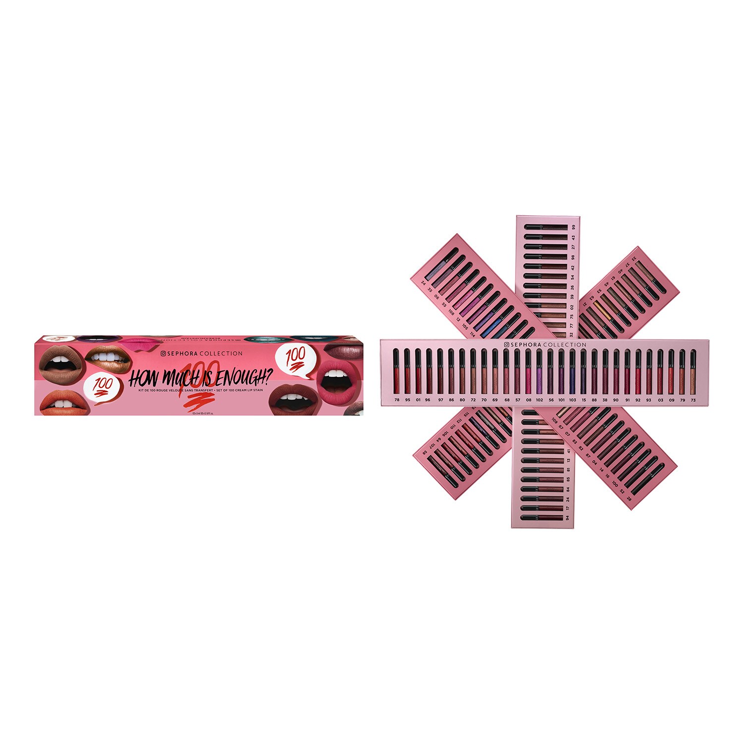 How Much Is Enough Coffret 100 Rouge à Lèvres Cream Lip Stain Matmat Métal