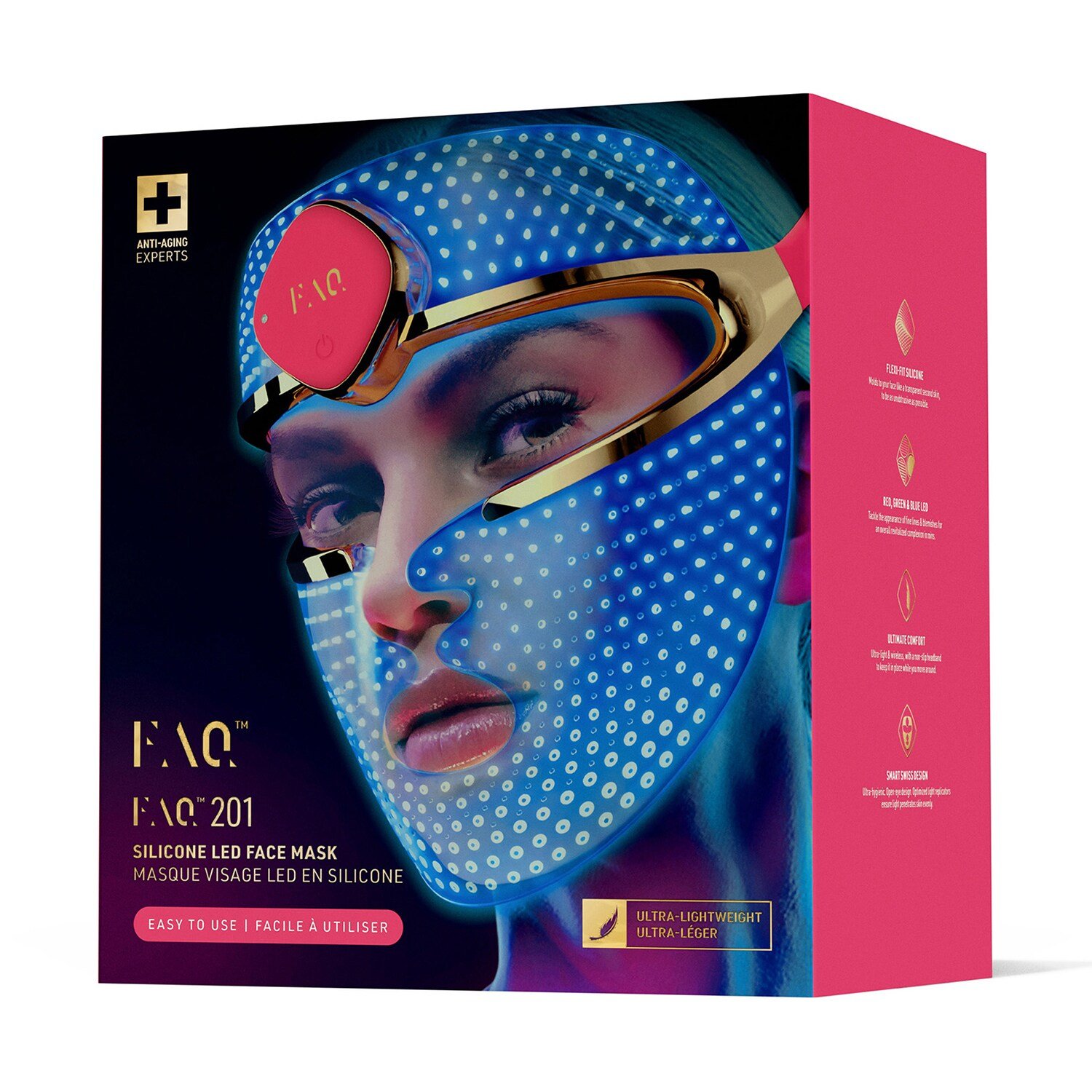 FAQ™ 201 Masque visage LED RVB en silicone ultraléger de FOREO ≡ SEPHORA