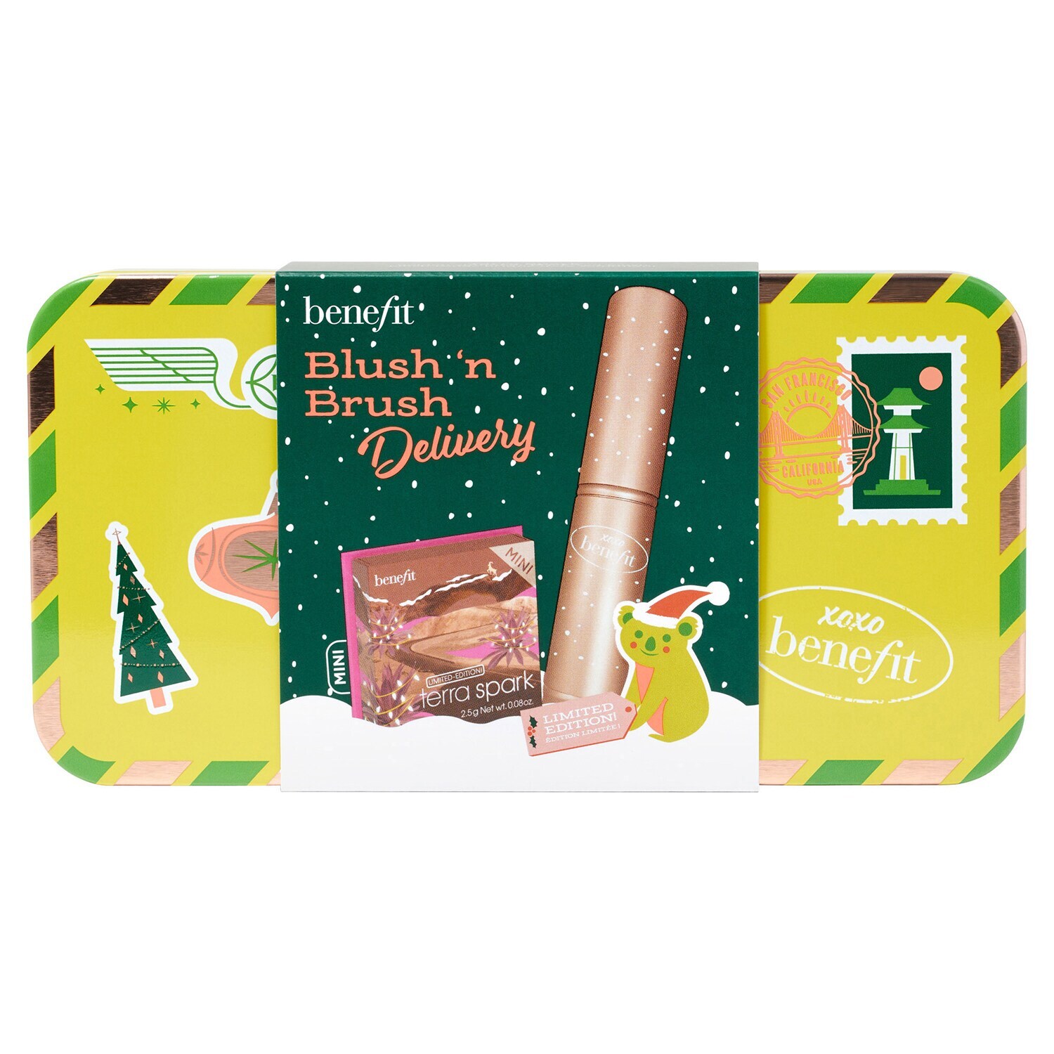 Blush‘n Brush Delivery Holiday Kit Coffret de Noël Blush & Pinceau Blush de BENEFIT COSMETICS